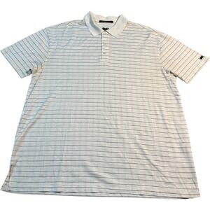 Nike Dri-FIT Tiger Woods Collection Polo Shirt XXL‎ White Black Striped Golf
